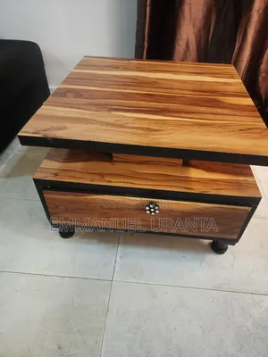 Modern Dual-Tier Coffee Table With Storage Drawer