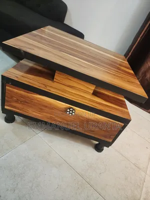 Modern Dual-Tier Coffee Table With Storage Drawer