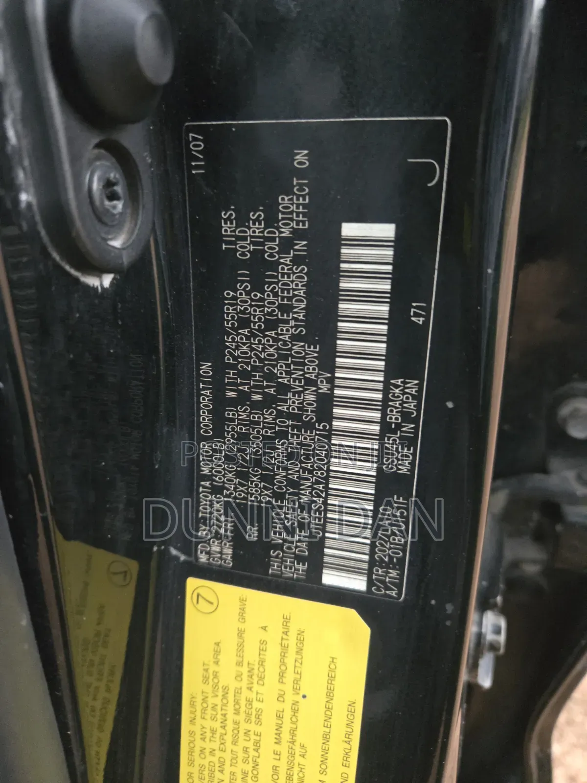 Toyota Highlander Limited 2008 Black