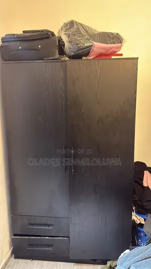 A Black Polished Wardrobe Without Damage or Peels