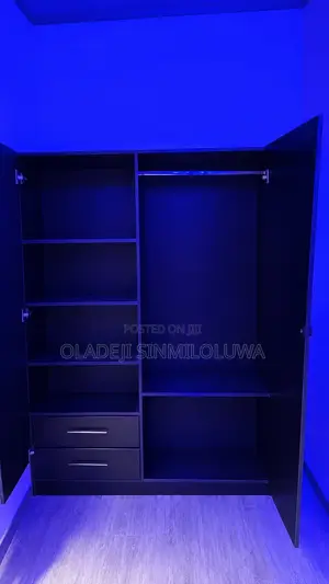 A Black Polished Wardrobe Without Damage or Peels