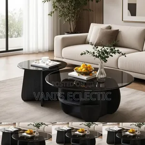 Modern 2-in-1 Round Glass Coffee Table Sets (Center Table Sets)