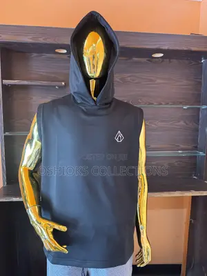 Black Sleeveless Hoodie