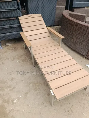 Modern Outdoor Chaise Lounge Chair, Commonly Utilized as a Poolside