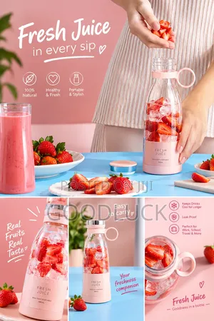 Rechargeable Mini Blender 380ml Portable - Akure Delivery
