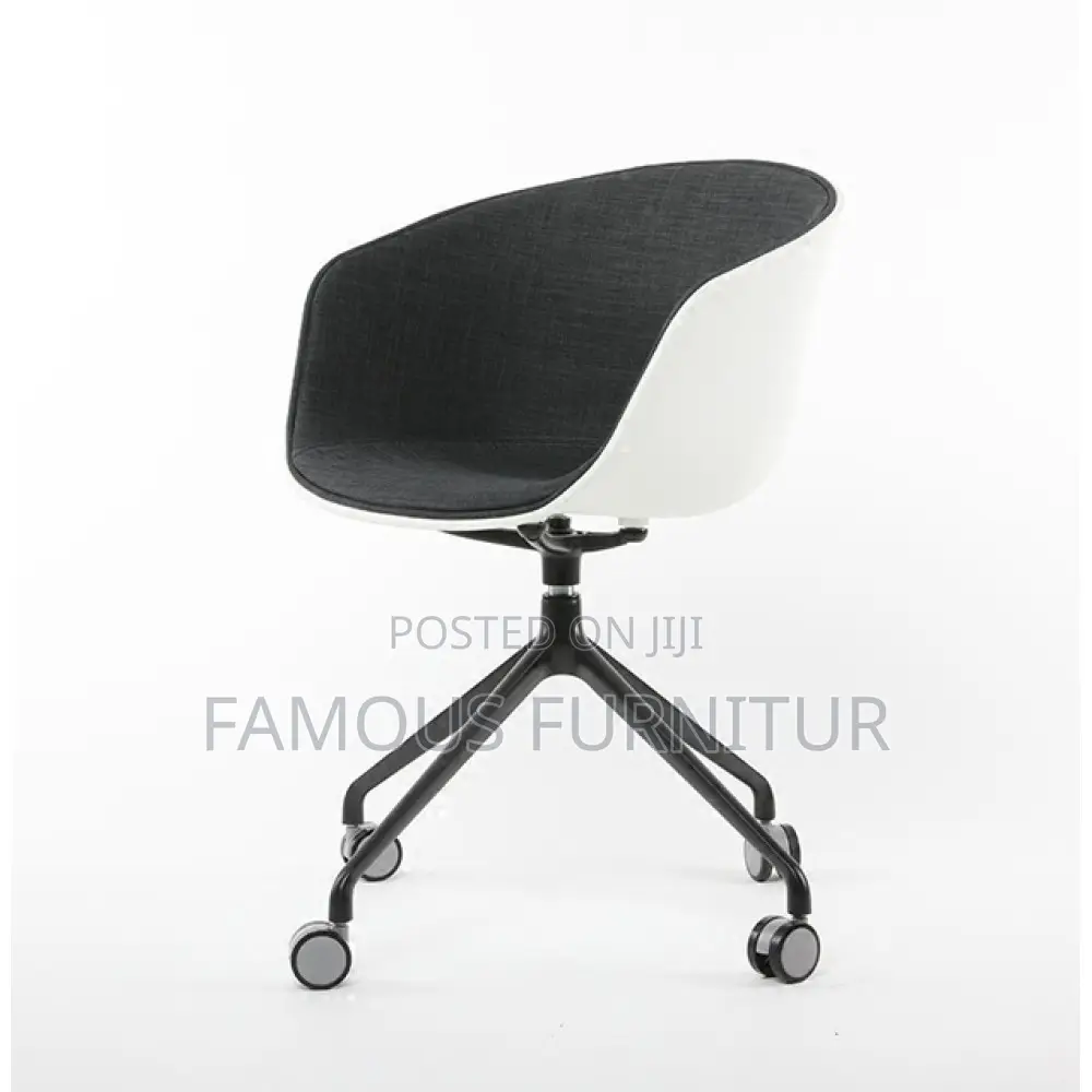 Modern Rolling Swivel Bucket Chairs Feature an Ergonomic Curve