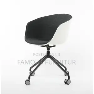 Modern Rolling Swivel Bucket Chairs Feature an Ergonomic Curve