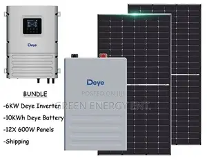 Deye 6KVA Inverter + Deye 10KWh Battery + 600W (X12) Panels + Shipping