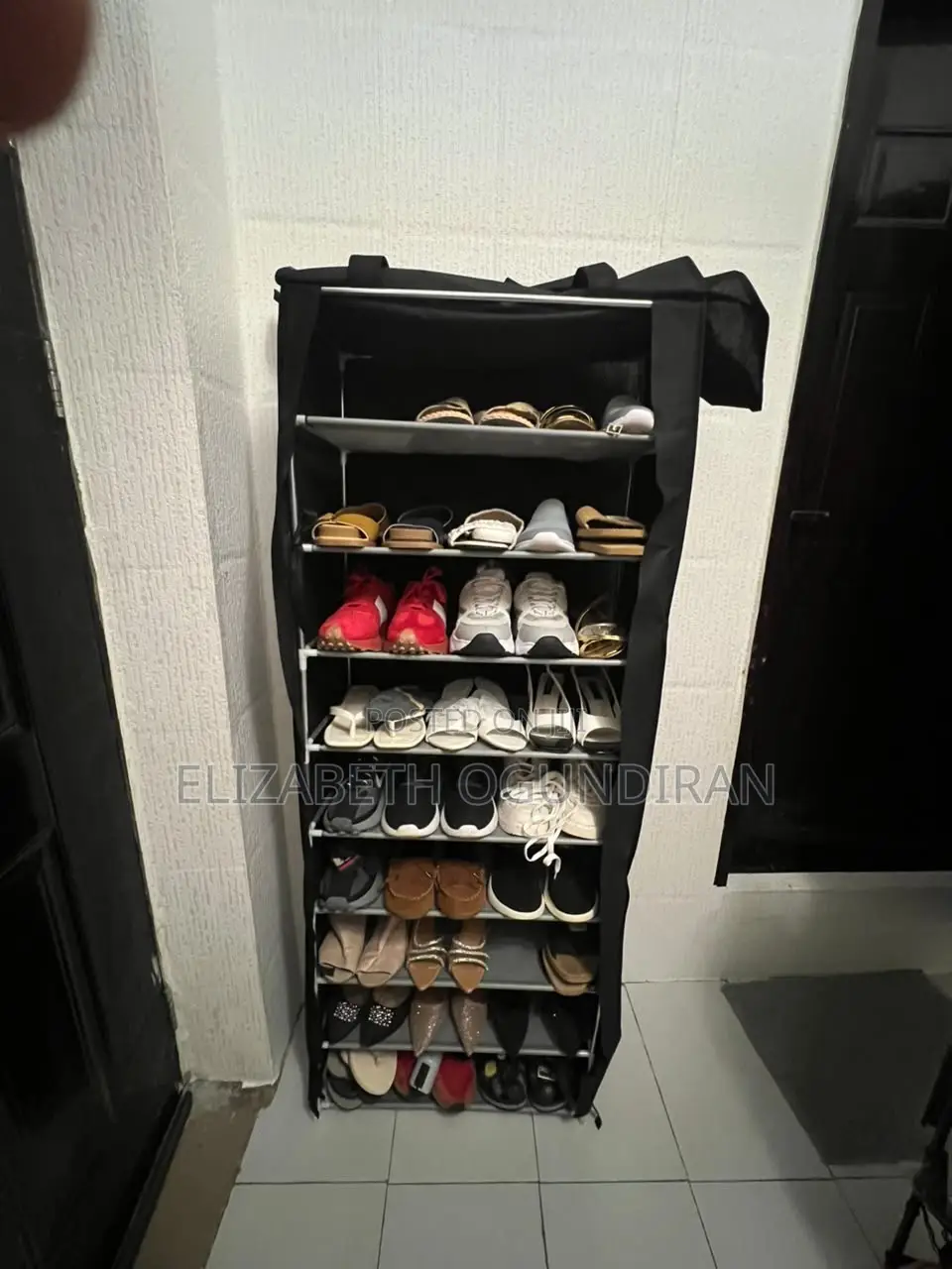 9-Tier Portable Fabric Shoe Rack