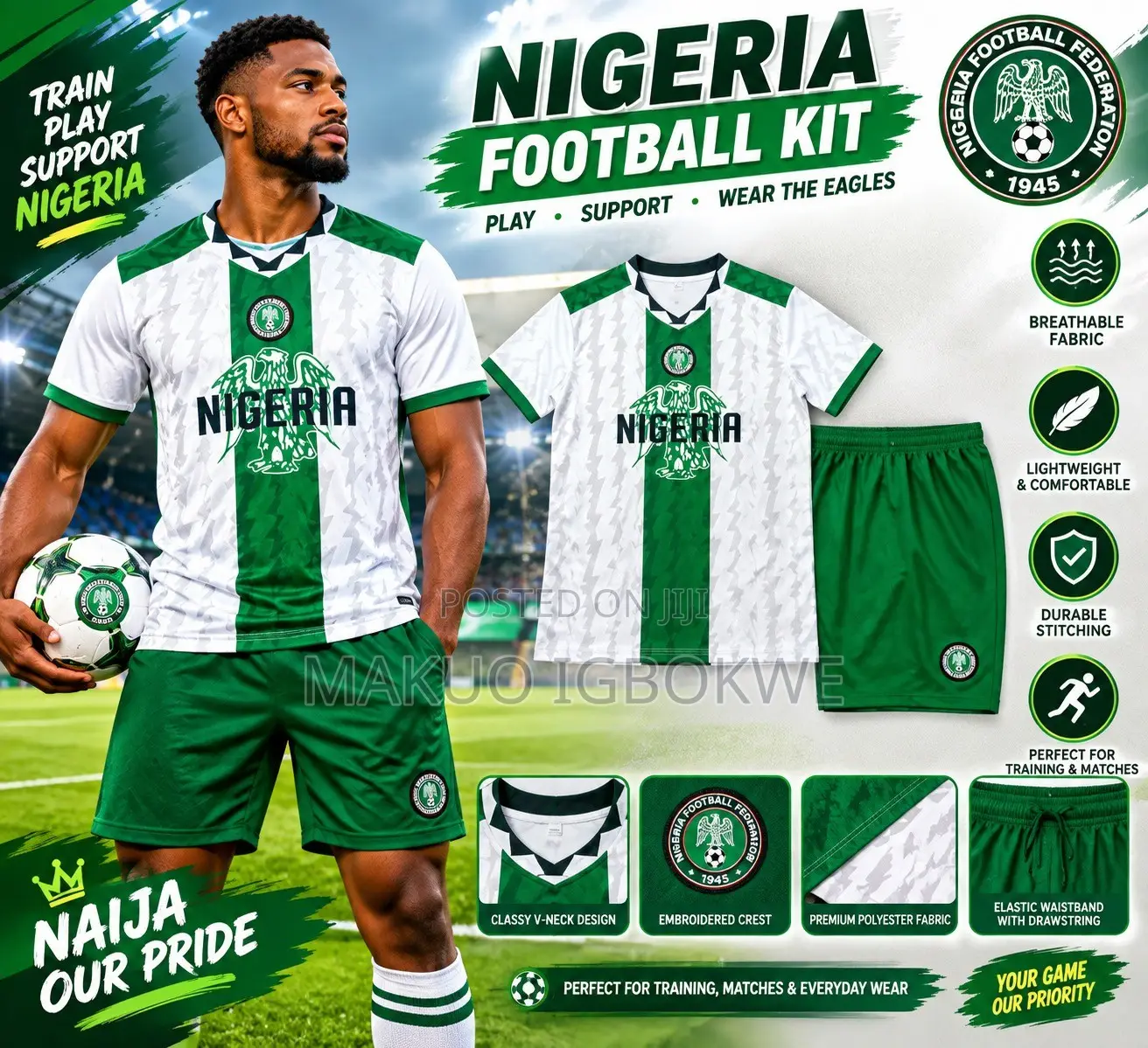 Nigeria Jerseys Complete Set Top and Short