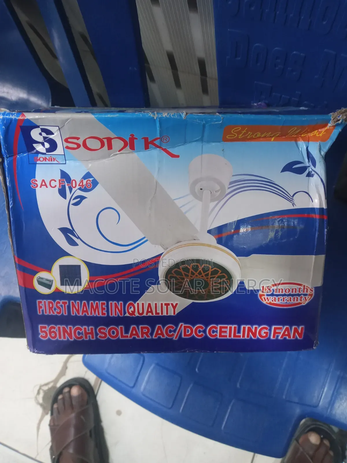 Sonik Fan Long Bled Solar Ceiling Fan