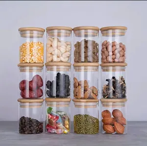 12Pcs Glass Spice Jars With Bamboo Lid