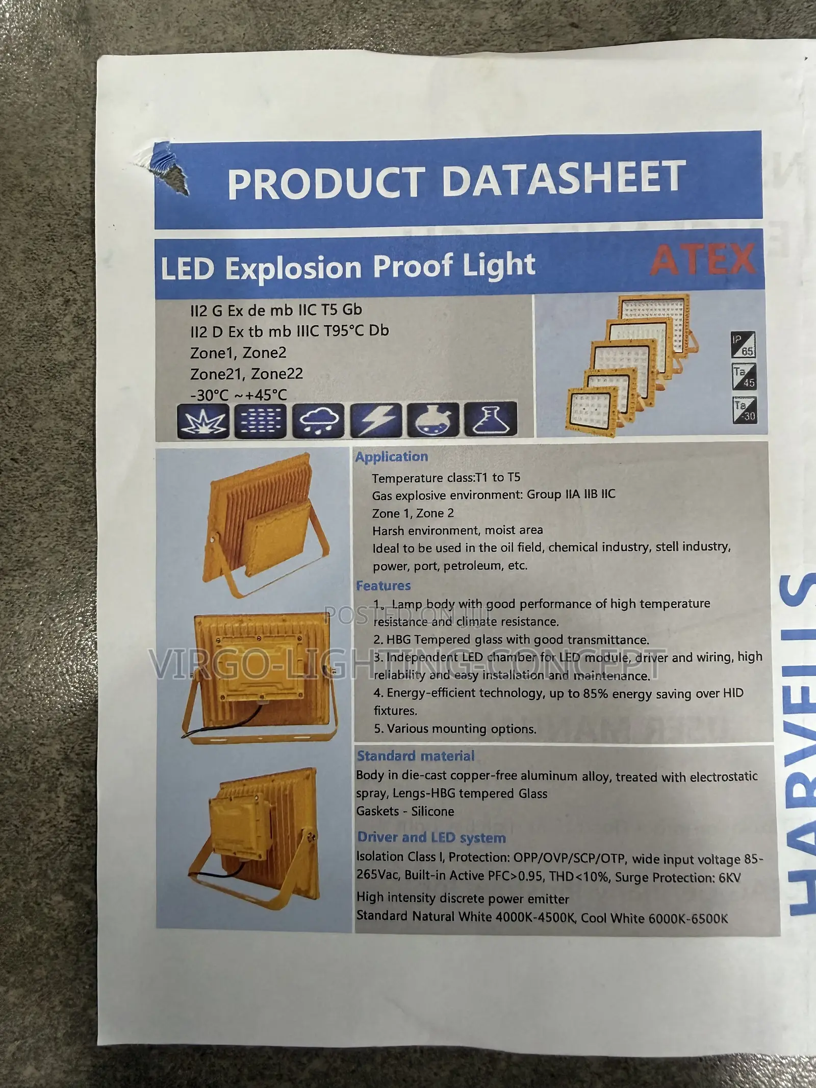 100-150w ATEX LED Explosion-Proof Flood Light/High Bay Light