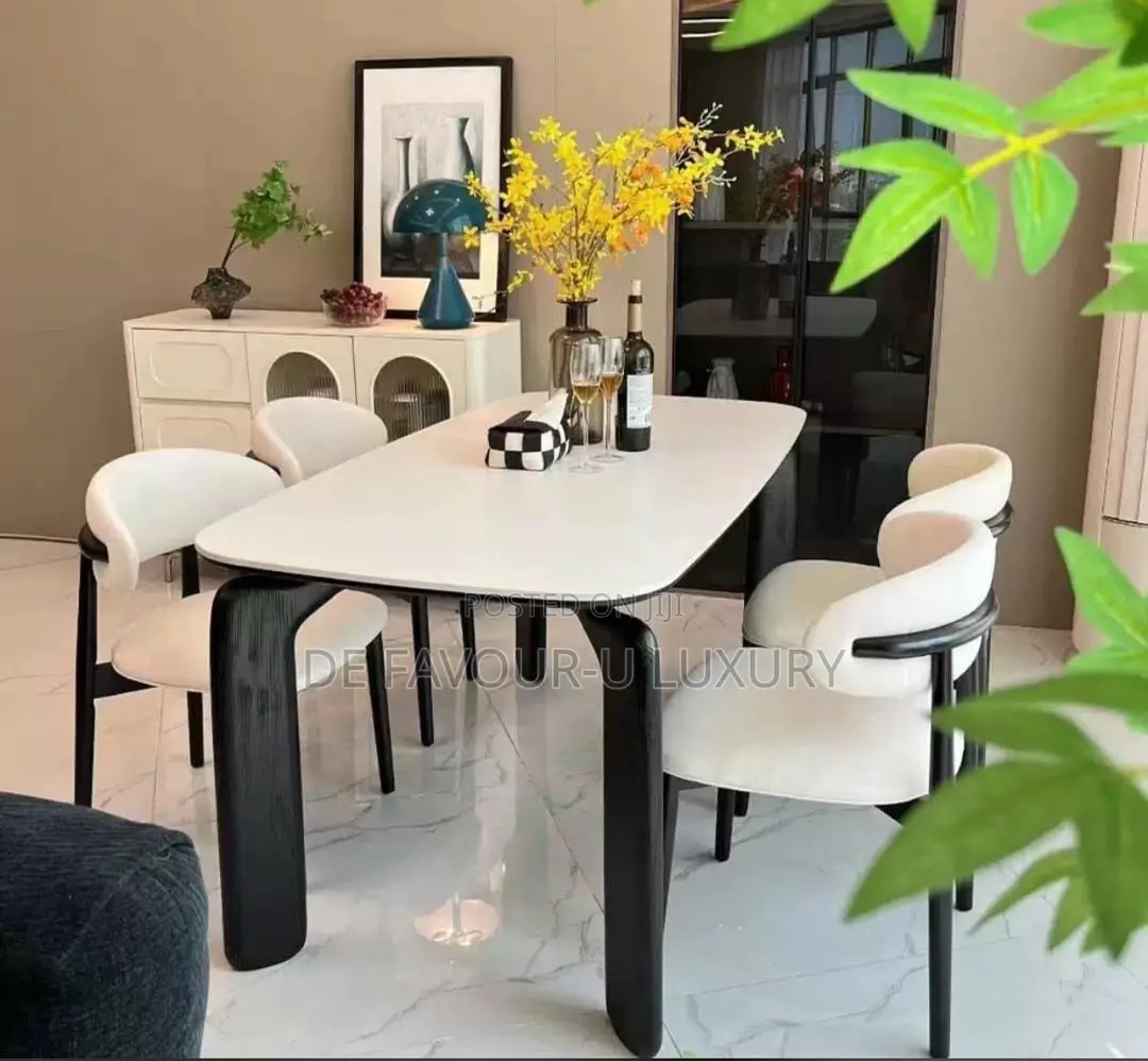 Marble Dining Table by 4 Chairs