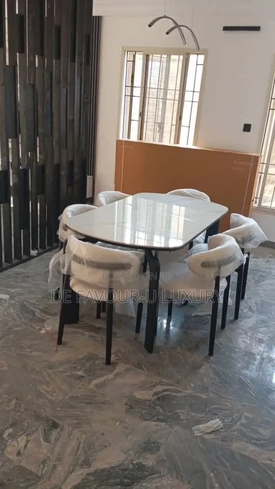 Marble Dining Table by 4 Chairs