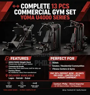 Complete 13 PS Commercial Gym Set YOMA U4000 Series - 4.8M PER MACHINE