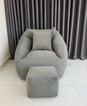 Abuja Luxury 3-in-1 Beanbag With Pillow + Footrest for Sale