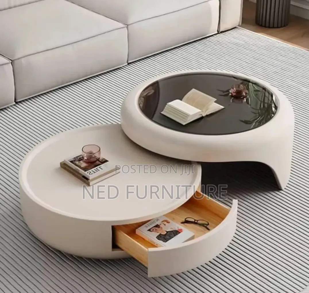 Quality 2 in 1 Center Table With Glass Top