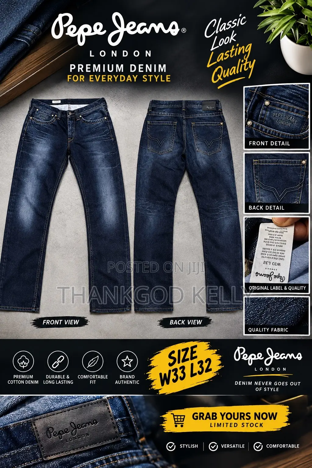 Original Pepe Men Jeans. Stock