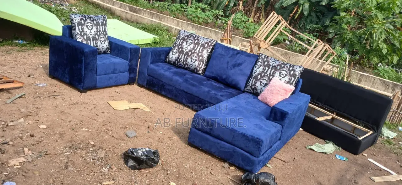 Blue L Shape Available With Single