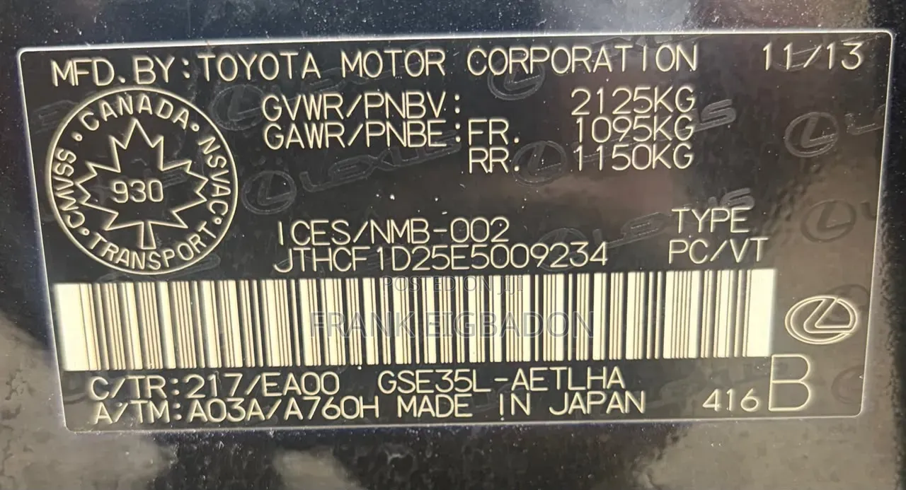 Lexus IS 2014 Black