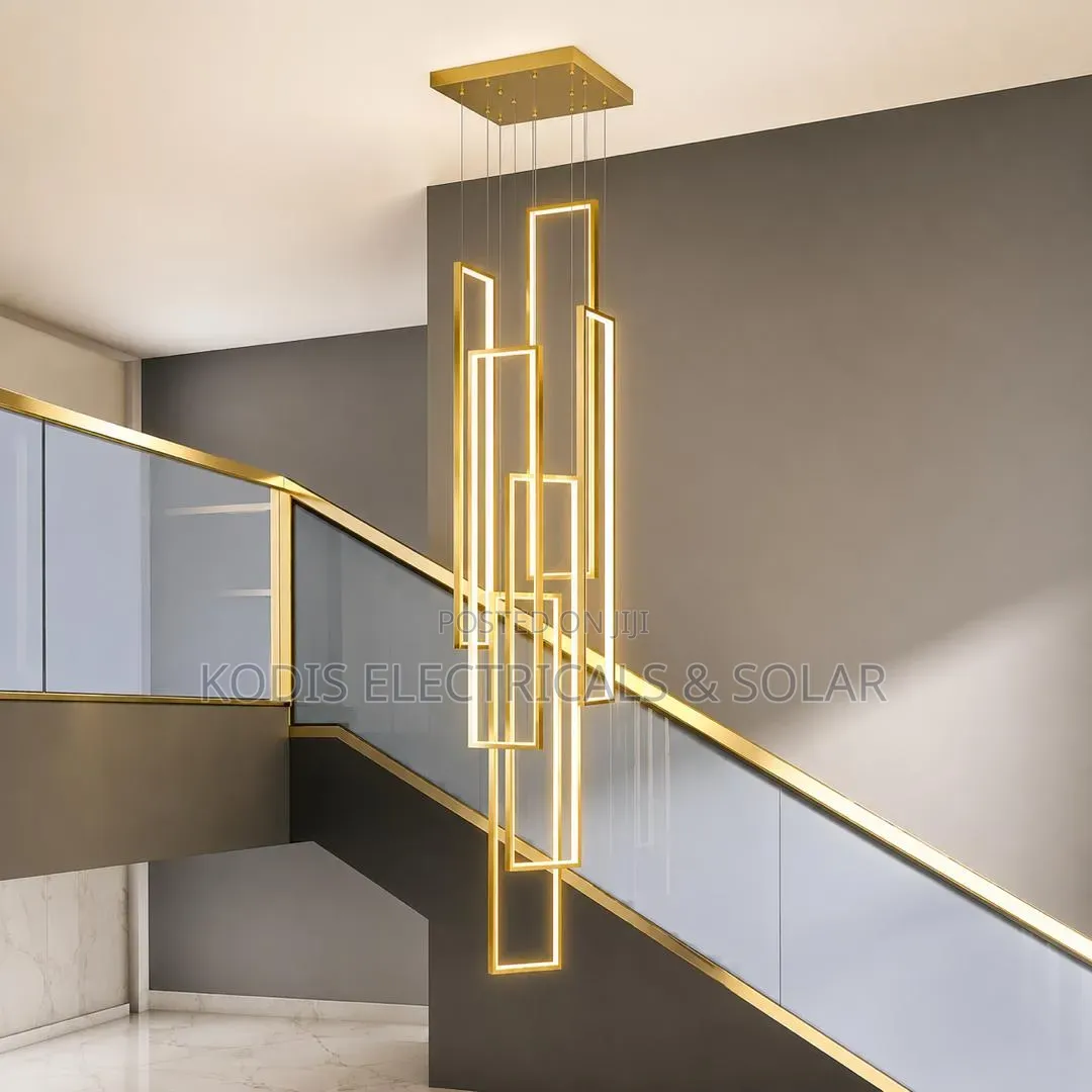Luxury LED Drop Lighting Chandelier for Staircase Open Parlour