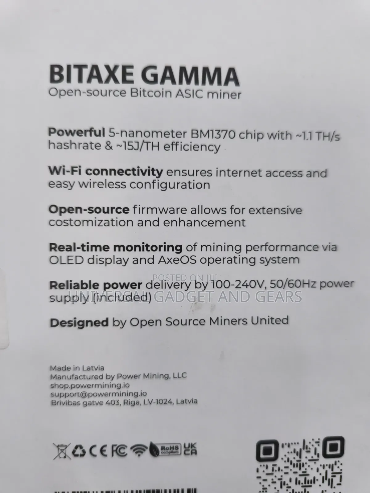 Bitaxe Gamma 602 ASIC Bitcoin Miner | 1.1 TH/s at 18W | BM1370