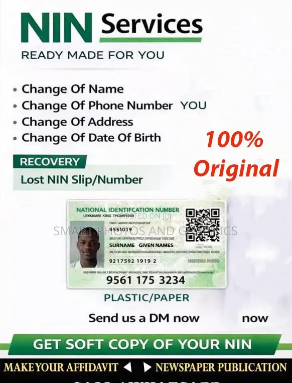 Get Your Original NIN Plastic Card Here