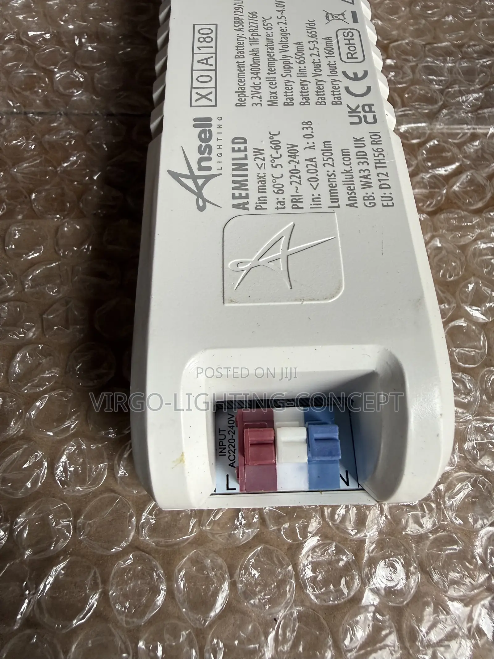 Ansell AEMINLED Integral Emergency Lighting Driver and Battery Pack.