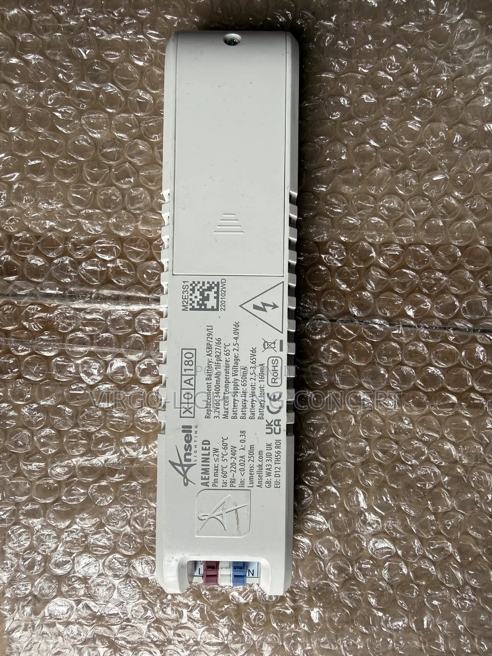 Ansell AEMINLED Integral Emergency Lighting Driver and Battery Pack.
