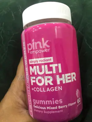 Pink, Multi for Her + Collagen Gummies,Natural Mixed Berry, 60 Gummies