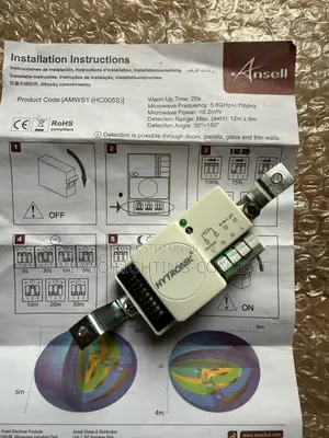 Motion Sensor Designed for Automatic on/Off Lighting Control.