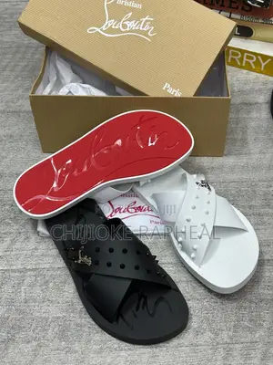 Christian Louboutin Studded Crisscross Slide Sandals