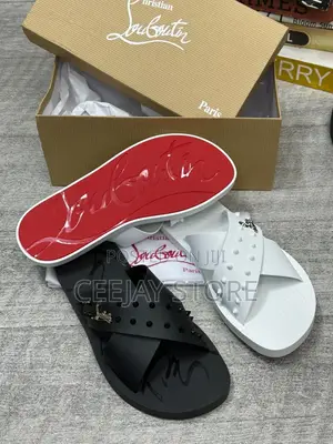 Christian Louboutin Studded Crisscross Slide Sandals