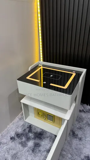 Luxury Smart Bedside Table With Wireless Charging Integrated Safe