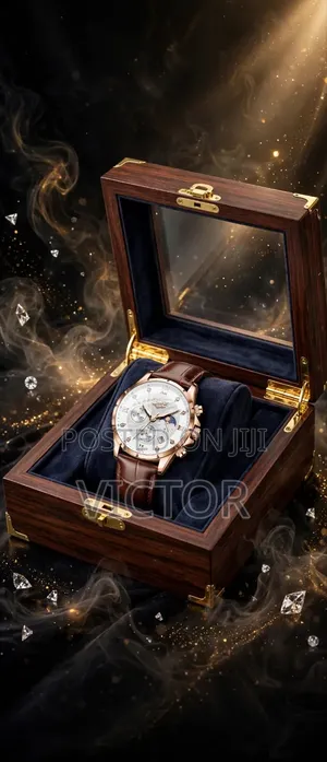 LIGE Brown Leather Chronograph Watch With Box - Pay on Delivery