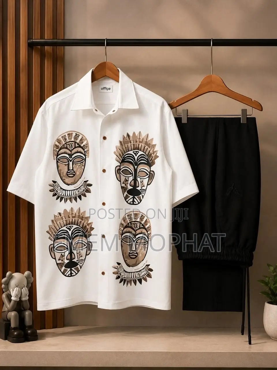 Cultural Lapel Two Piece Shirt