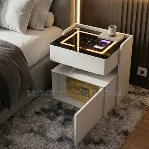 Luxury Smart Bedside Table With Wireless Charging Integrated Safe