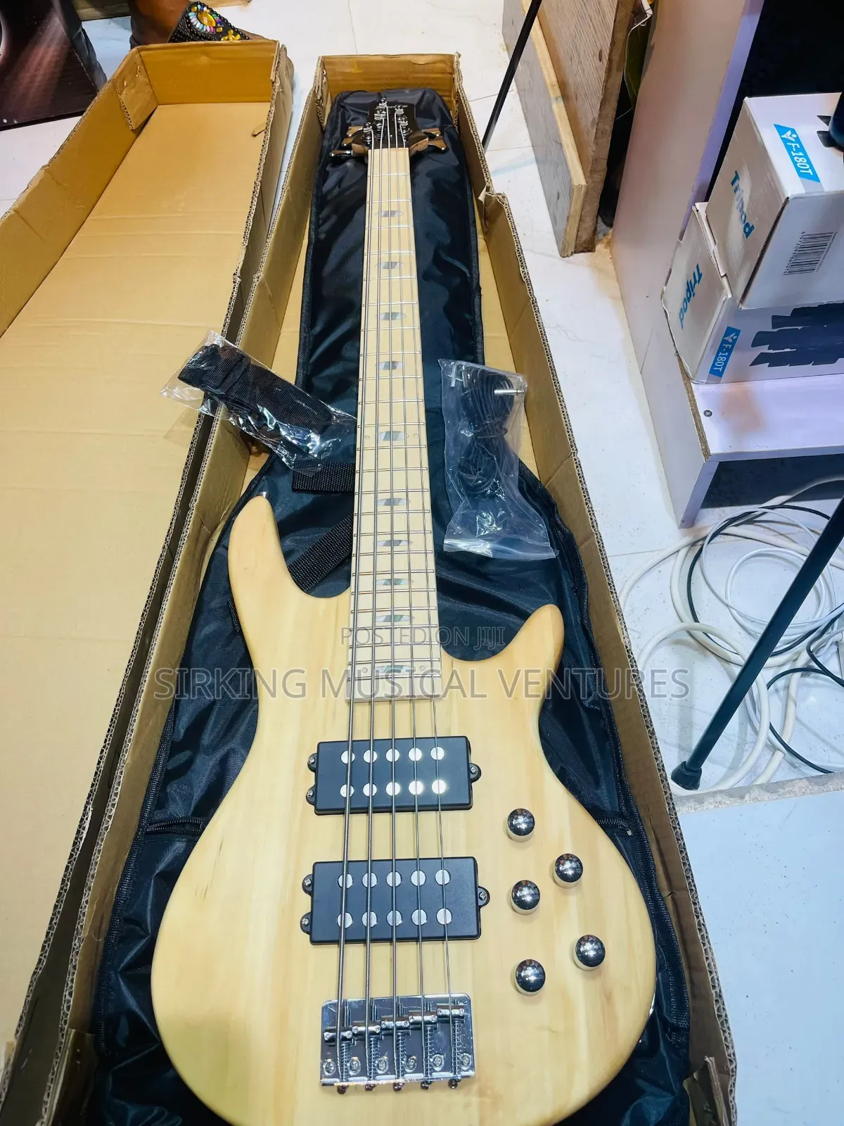Ibanez 5 Strings Bass Guitar With Complete Accessories