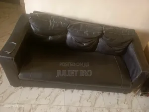 Black Leather 7-Piece Sofa Set