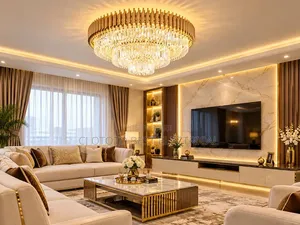 Pure Crystal Flush Luxury Chandelier Light for Your Sitting Room
