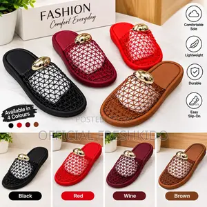 Women’s Fashion Mesh Slippers – Black, Red, Wine Brown