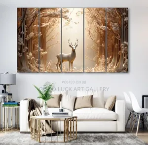 White Golden Deer Canvas