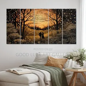 White Golden Deer Canvas