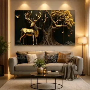White Golden Deer Canvas