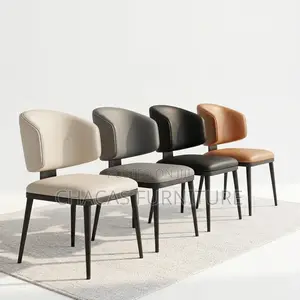 Modern Duo-Tone Dining Chair - Nordic Leatherette Designer Seat