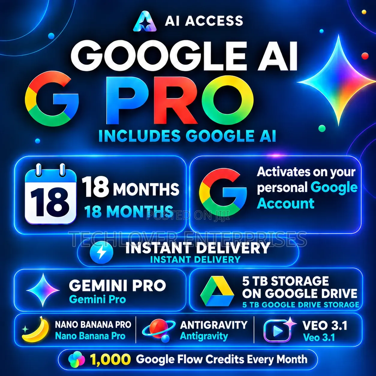 Google Gemini AI Pro + 5TB + Anti‐Gravity Flow – 18 Months