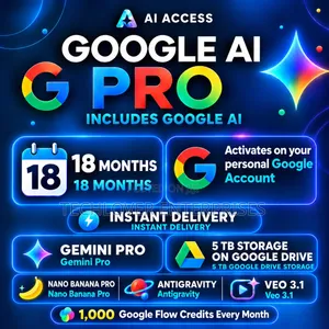 Google Gemini AI Pro + 5TB + Anti‐Gravity Flow – 18 Months