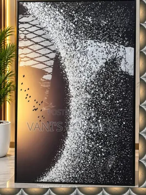Premium Luxury Crystal Wall Art – Modern Abstract Living Room Frame