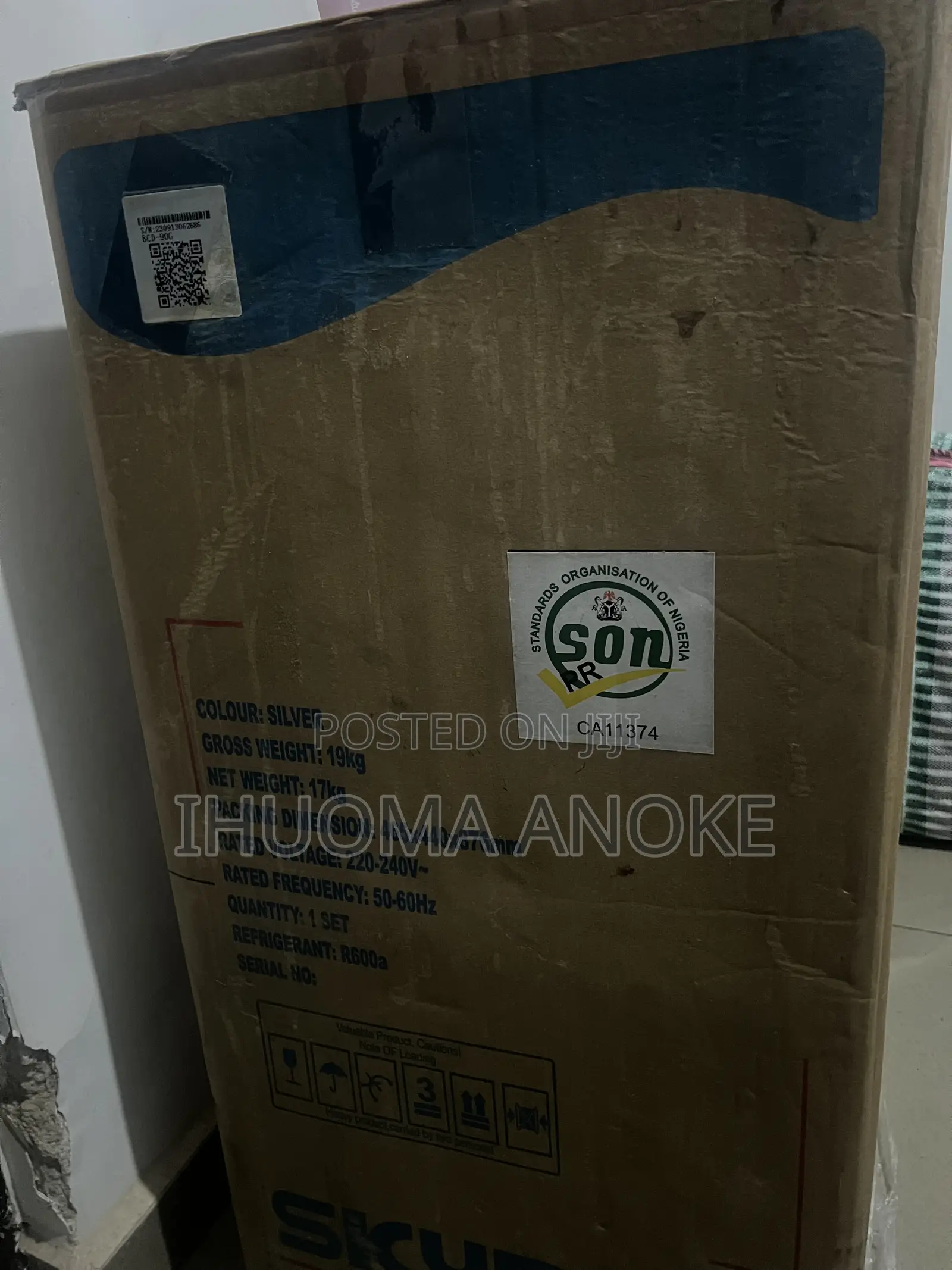 Skyrim BCD-90G Single Door Fridge